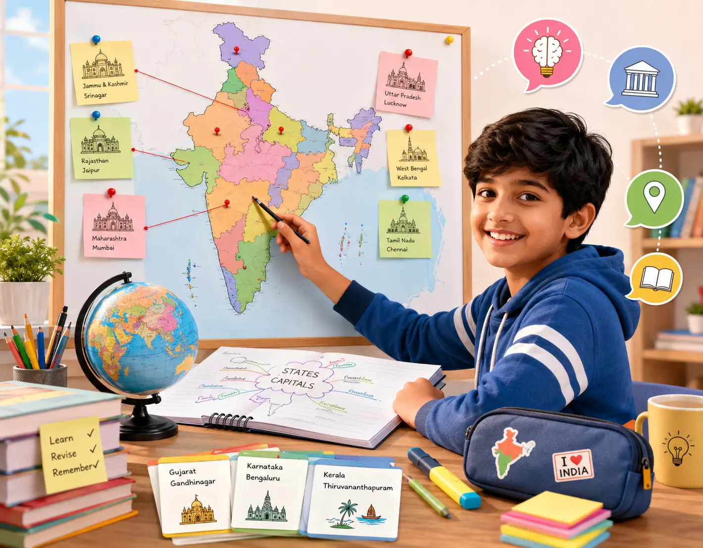 How to Remember the States and Capitals of India Easily-Presidency School Bangalore South.