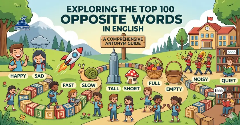 Top essential 100 Opposite Words in English- Presidency School Bangalore South.